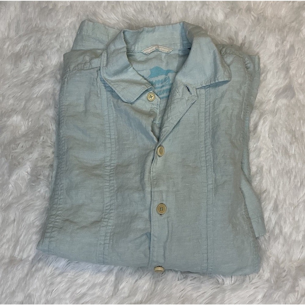 Tommy Bahama Lightweight Large Button Down‎ Short Sleeve 100% Linen Men's Shirt